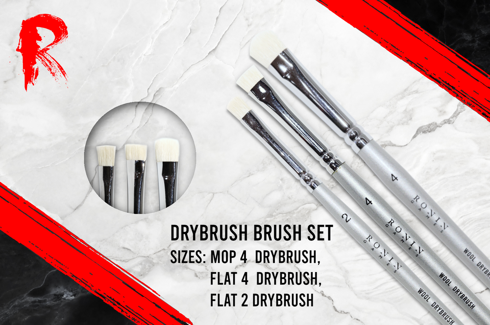 Ronin Games Brushes - Drybrush Set - 3 Pack