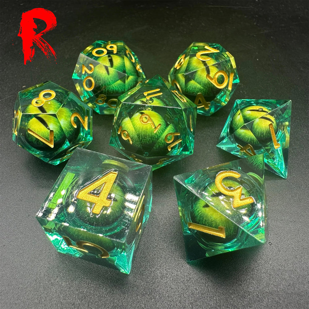 Emerald Dragon Eye Dice Set - Ronin Games Dice