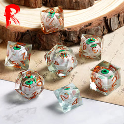 The Unblinking Ones - Sharp Edge Liquid Core Eye Dice Set