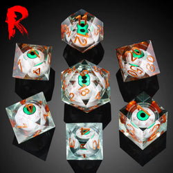 The Unblinking Ones - Sharp Edge Liquid Core Eye Dice Set