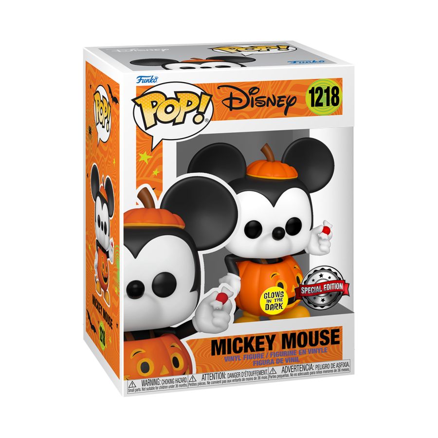 Mouse as Halloween Pumpkin (Glow in the Dark) #1218 Disney Pop! Vinyl (Special Edition)