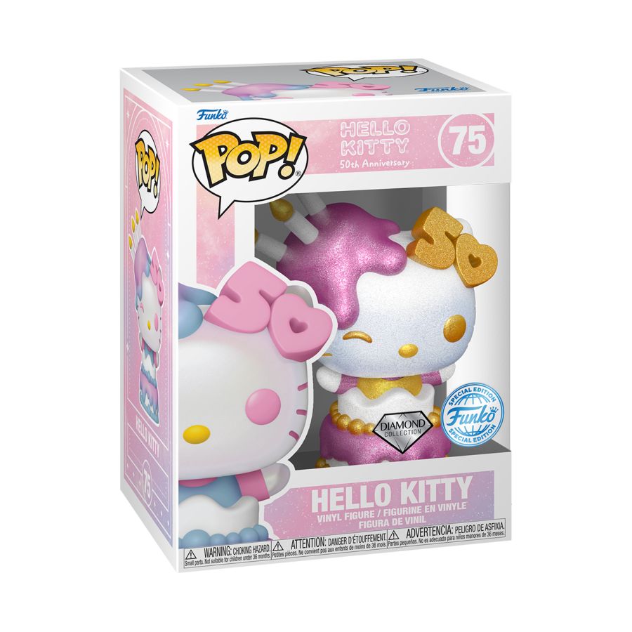 Hello Kitty In Cake (Diamond Glitter) #75 Hello Kitty 50th Pop! Vinyl