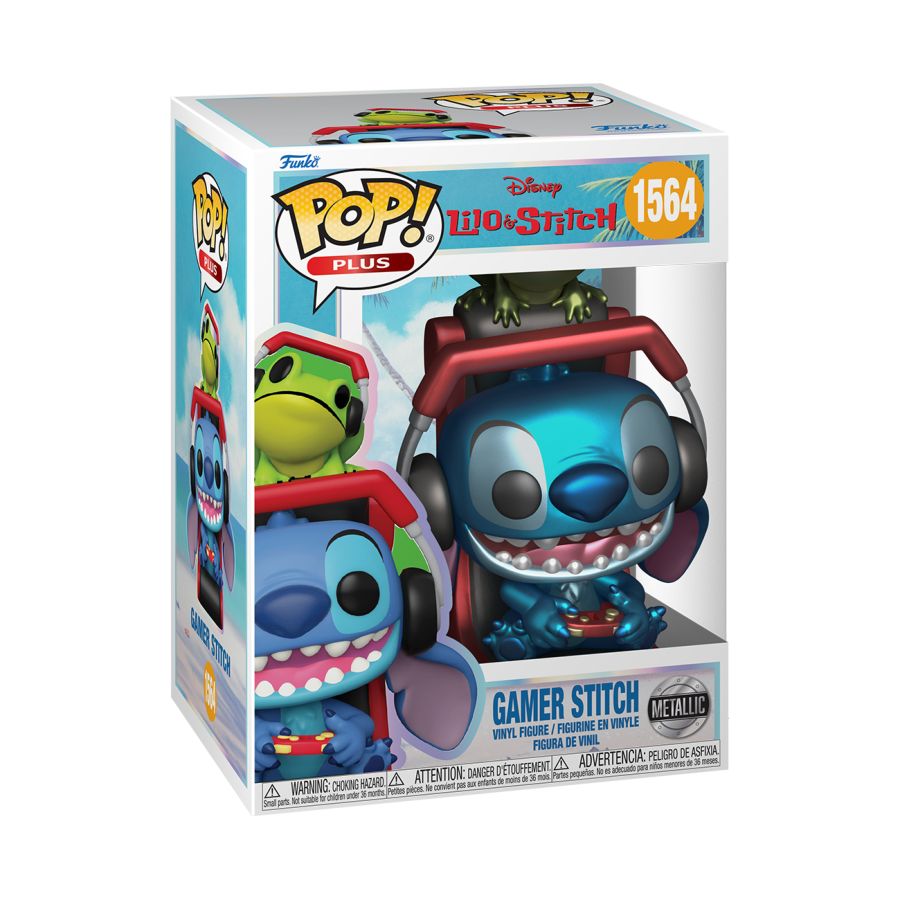 Lilo & Stitch #1564 - Gamer Stitch (Metallic) Pop! Vinyl
