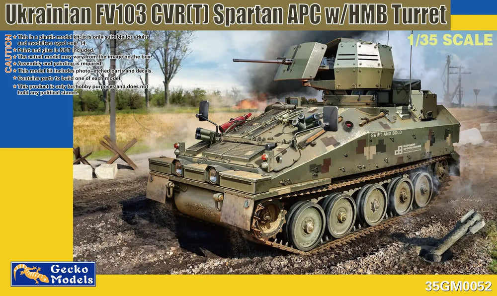 Gecko 1/35 FV103 CVR(T) Spartan w/Extra Armored HB Gun Turret Plastic Model Kit