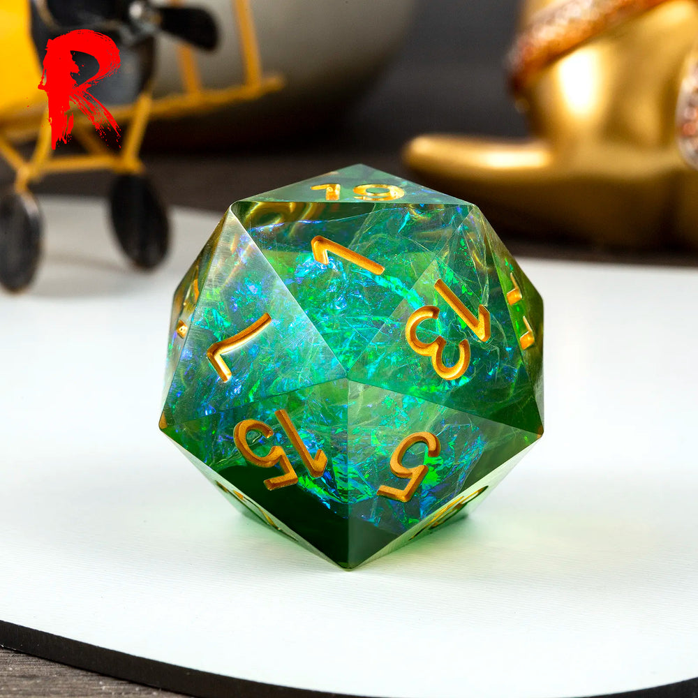 Large 33mm Green Constellation D20 - Ronin Games Dice