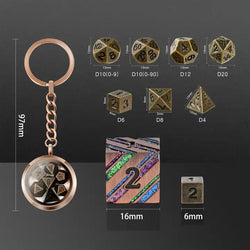 Keychain Mini Metal Dice (Copper) - Rose Gold - Ronin Games MT-014