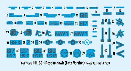 HobbyBoss 1/72 HH-60H Rescue hawk (Late Version) Plastic Model Kit