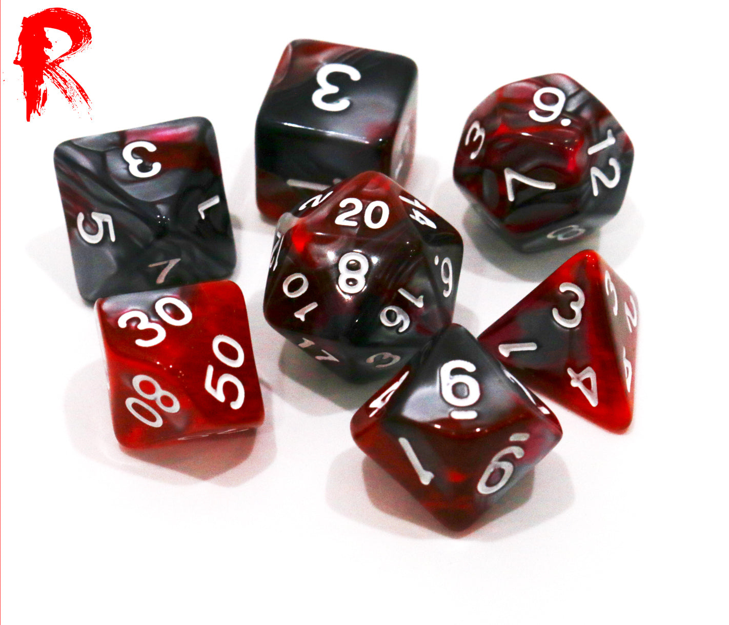 Dragonblood - 7-Die RPG Set - Ronin Games Acrylic Dice HDB-82