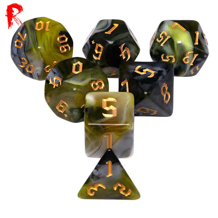 Ancient Swamp - 7-Die RPG Set - Ronin Games Acrylic Dice HDB-82