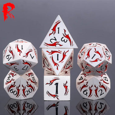 Retribution Dragon - Red Dragon and Silver Metal - Ronin Dice - HDFD-108