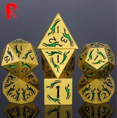 Draconic Envy - Green Dragon and Gold Metal - Ronin Dice - HDFD-110