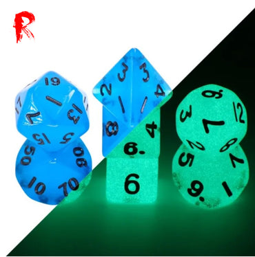 Blue Glow in the Dark MINI RPG Dice Set - Ronin Games