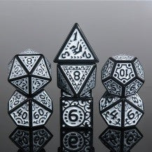 White Flame - RPG Acrylic 7 Dice Set - Ronin Games