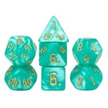 Sea Green Pearl 7-Die RPG Set - Ronin Games Dice - HDP-27
