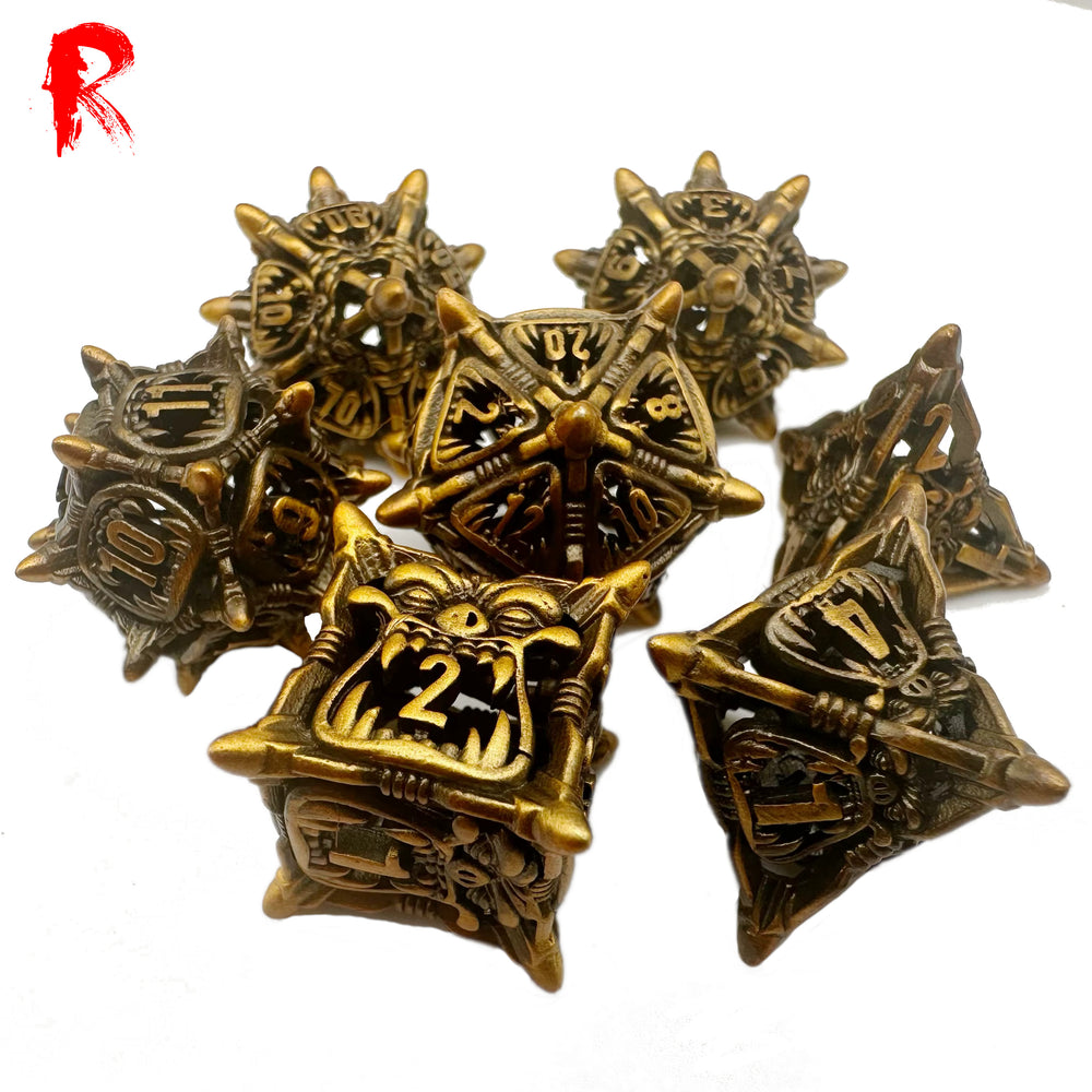 Demon Dice - Copper Metal 7-Dice RPG Set - Ronin Games Dice