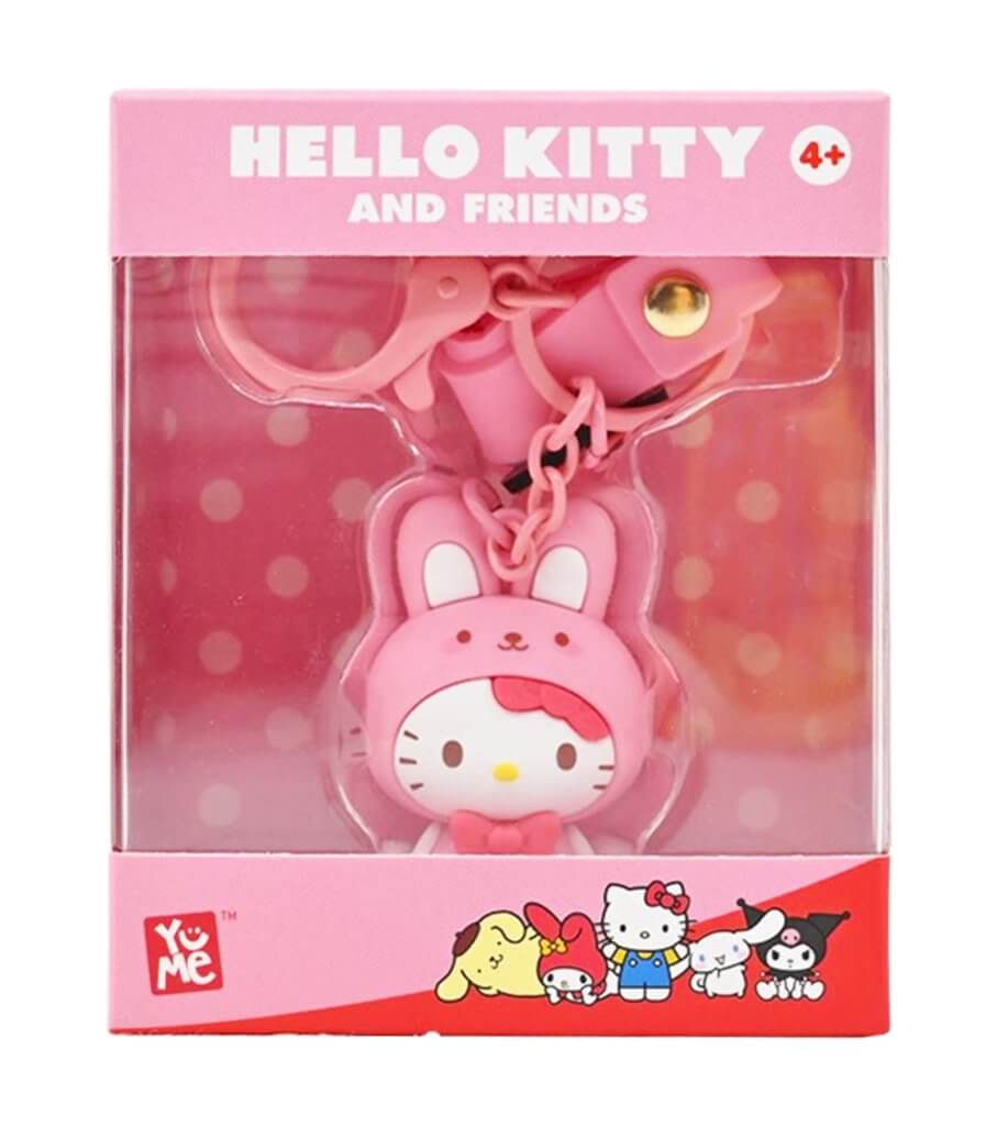 HELLO KITTY - Keychain w/hand strap - Animals (Red)