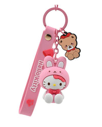 HELLO KITTY - Keychain w/hand strap - Animals (Red)