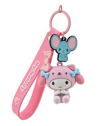 HELLO KITTY - Keychain w/hand strap - Animals (Pink)