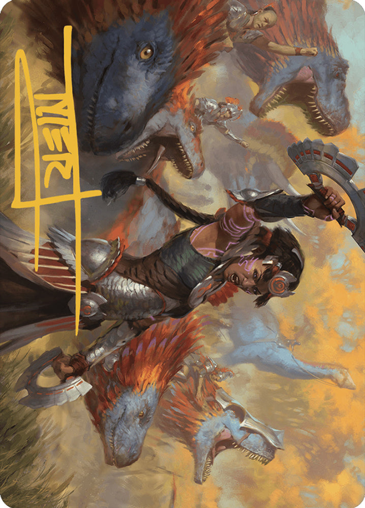 Huatli, Poet of Unity Art Card (Gold-Stamped Signature) [The Lost Caverns of Ixalan Art Series]