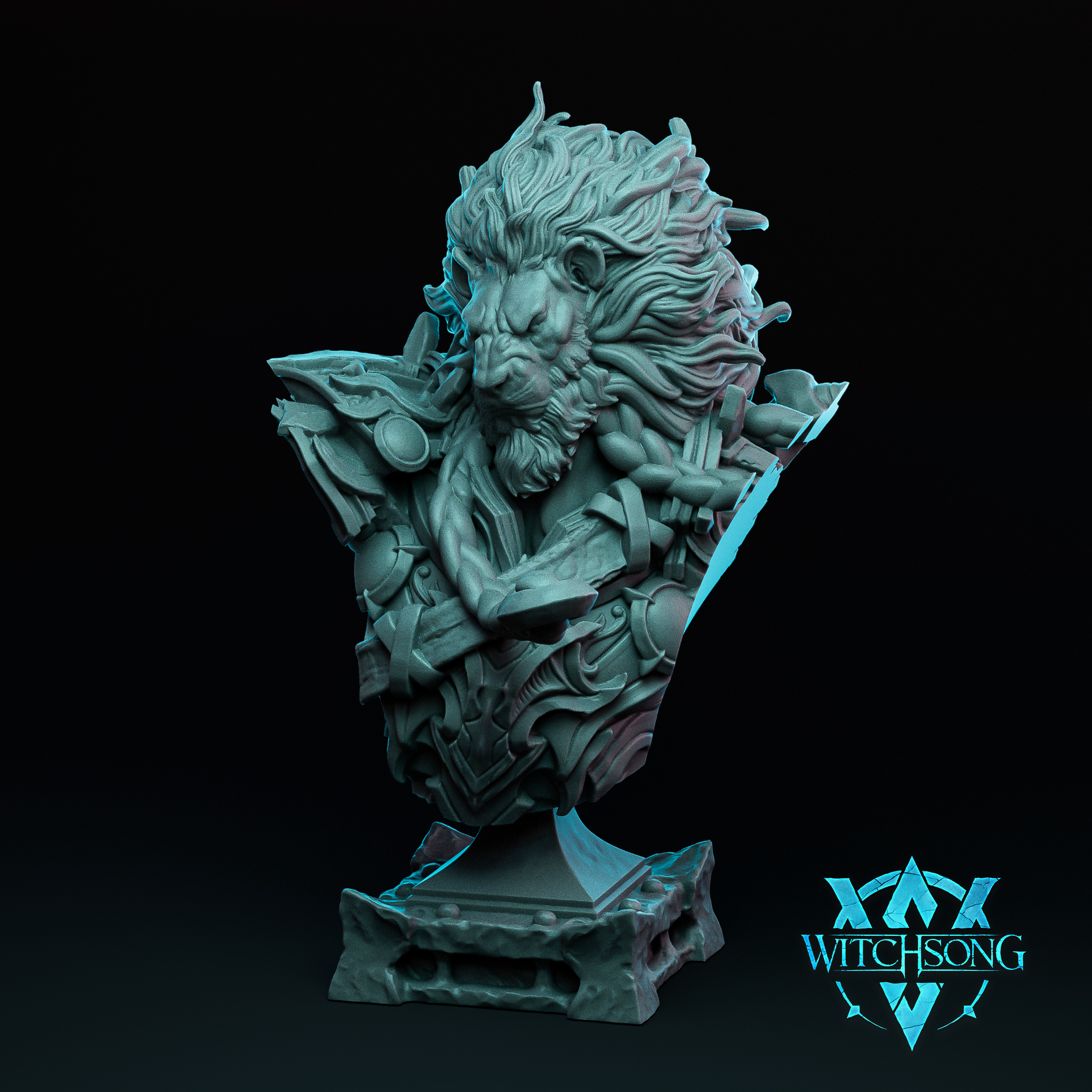 Leoren, Lord of the Lionhorde Bust - Witchsong Miniatures - Fox Den Resin Printed Miniature