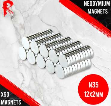 Ronin Games - N35 Neodymium Magnets 12x2mm - 50 Units