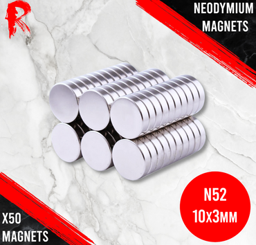 Ronin Games - N52 Neodymium Magnets 10x3mm - 50 Units