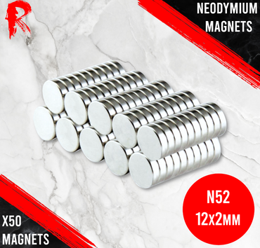 Ronin Games - N52 Neodymium Magnets 12x2mm - 50 Units