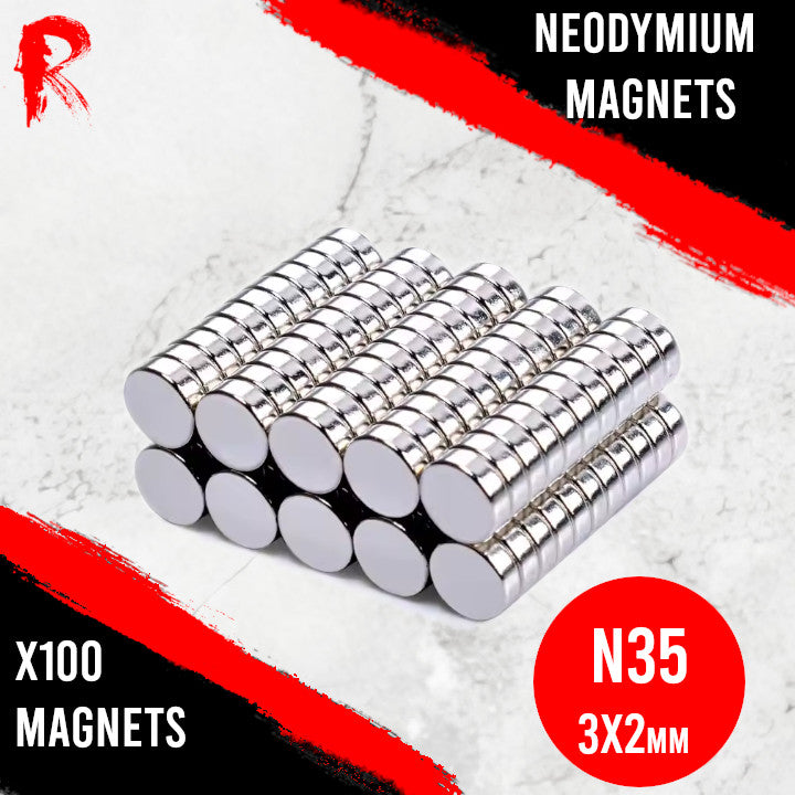 Ronin Games - N35 Neodymium Magnets 3x2mm - 100 units