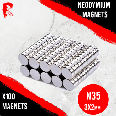 Ronin Games - N35 Neodymium Magnets 3x2mm - 100 units