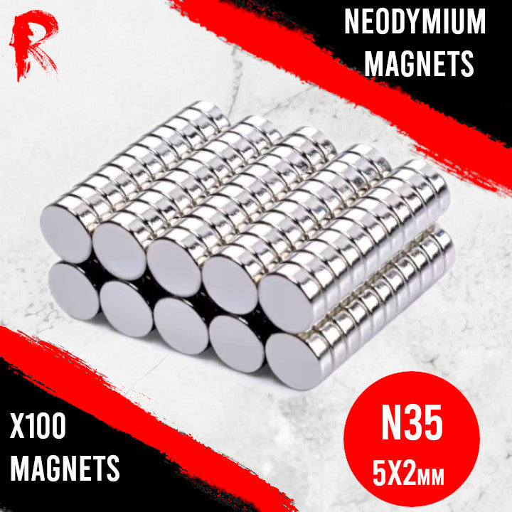 Ronin Games - N35 Neodymium Magnets 5x2mm - 100 units