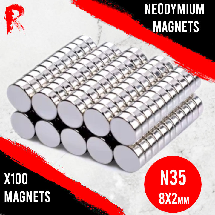 Ronin Games - N35 Neodymium Magnets 8x2mm - 100 units