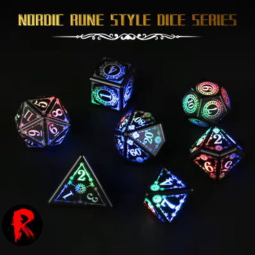 LED Nordic Runes Dice Set - Ronin Games Dice RGLED003
