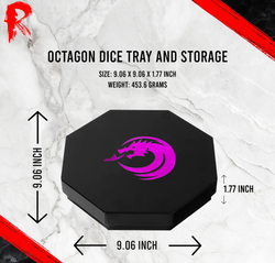 Octagon Dice Tray and Storage - Purple