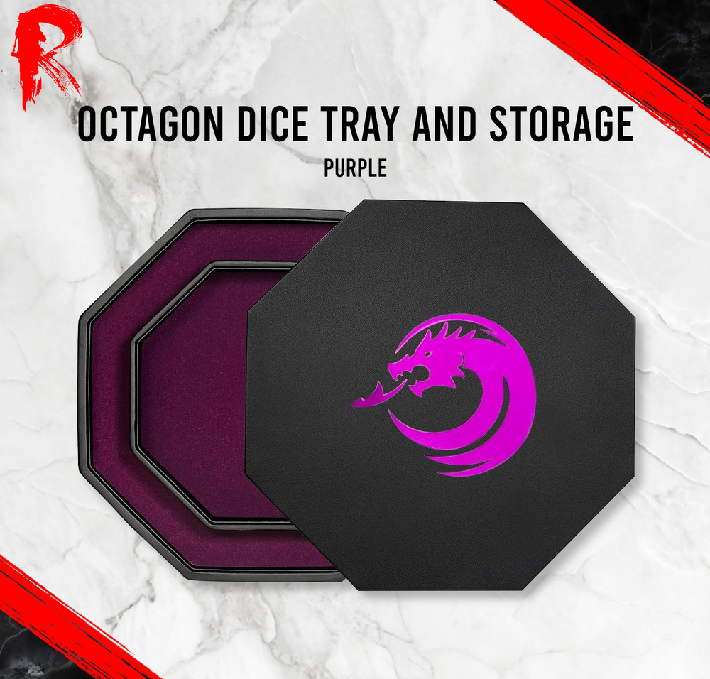 Octagon Dice Tray and Storage - Purple