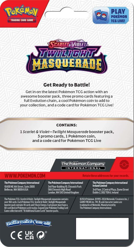 POKÉMON TCG Scarlet & Violet 6 Twilight Masquerade Premium Checklane Blister