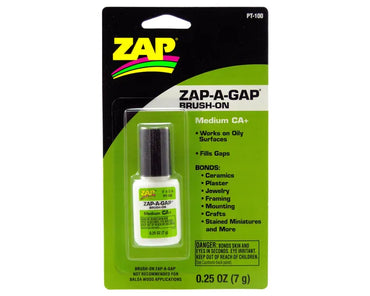 Zap-A-Gap CA+ Brush-on Medium Cyanoacrylate (Green) 1/4oz/7g