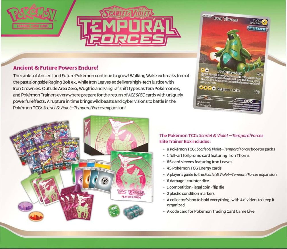 Scarlet & Violet: Temporal Forces - Elite Trainer Box (Iron Leaves)