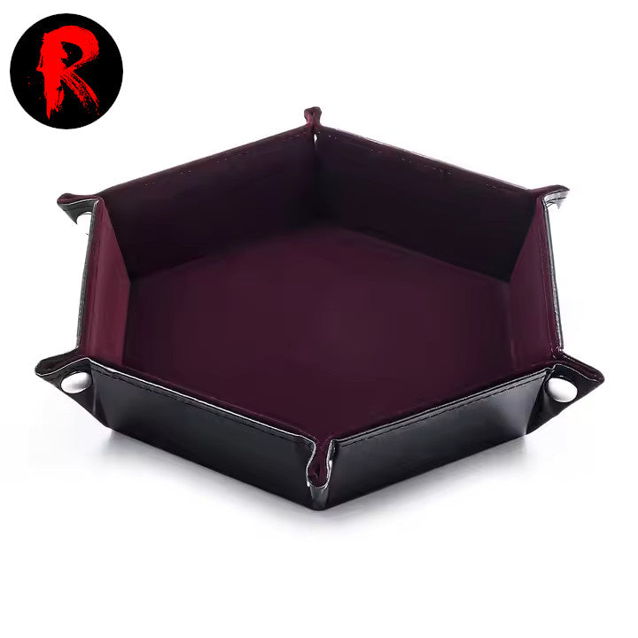 Velvet Folding Hexagonal Dice Tray - Purple (4.2