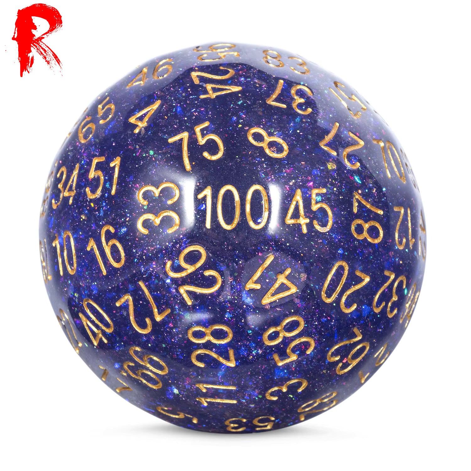 Large D100, 50mm - Purple Galaxy - Ronin Games Dice RD016