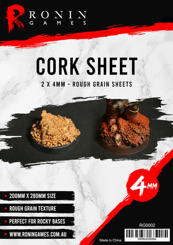 Cork Sheet Rough Grain - 2 sheets - 200x280x4mm