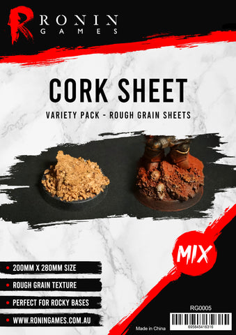 Cork Sheet Rough Grain - Variety Pack - 200x280mm