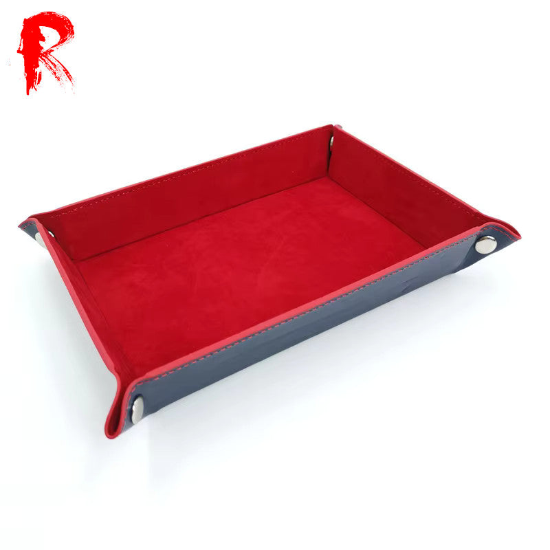 Velvet Folding Dice Tray - Ruby Red (19cm x 13.5cm) - Ronin Games - RGDT-113