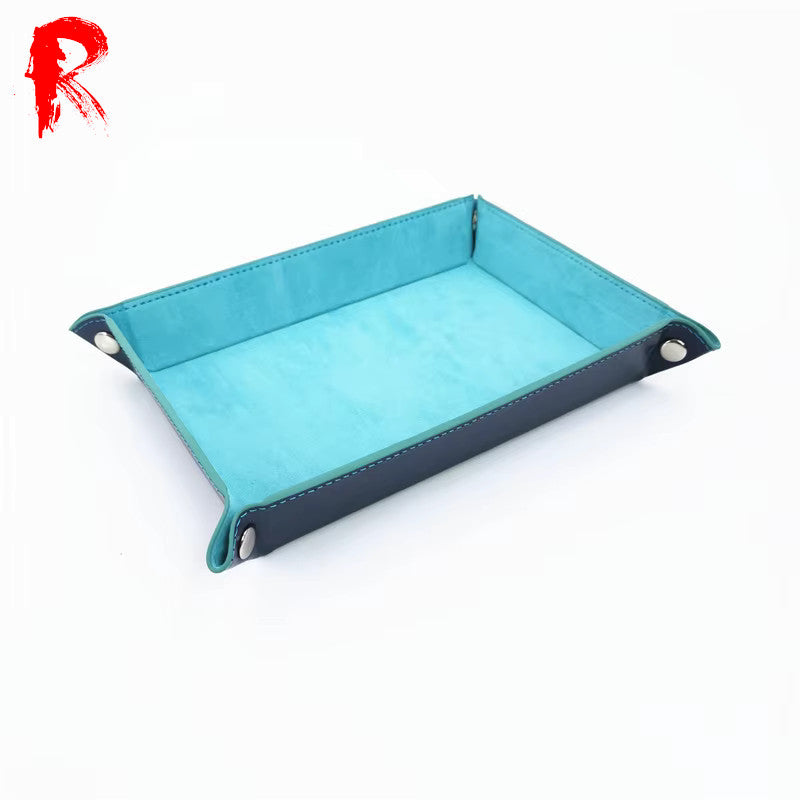 Velvet Folding Dice Tray - Turquoise (19cm x 13.5cm) - Ronin Games - RGDT-115