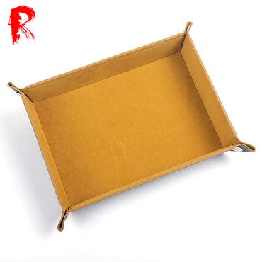 Velvet Folding Dice Tray - Sand Yellow (19cm x 13.5cm) - Ronin Games - RGDT-118