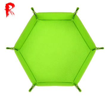 Velvet Folding Hexagonal Dice Tray - Moss Green (16cm x 16cm) - Ronin Games - RGDT-138