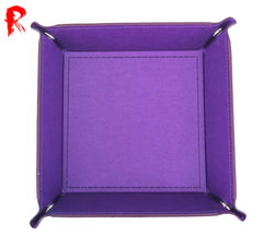 Folding Square Dice Tray - Royal Purple - PU Leather (14.5cm x 14.5cm) - Ronin Games - RGDT-142