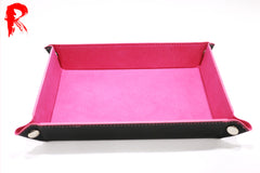 Velvet Folding Dice Tray - Soft Pink (19cm x 13.5cm) - Ronin Games - RGDT-143