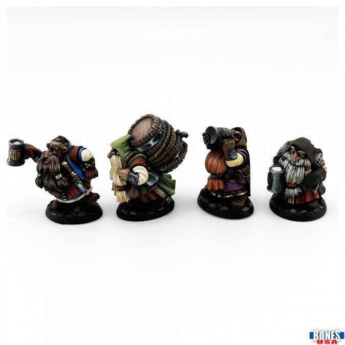 Reaper: Bones USA: Townsfolk: Dwarven Brewmeister and Patrons (4)