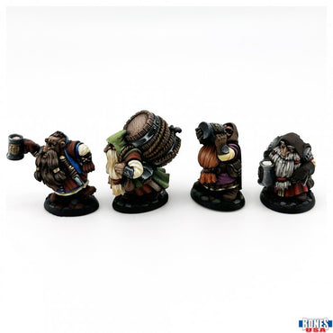 Reaper: Bones USA: Townsfolk: Dwarven Brewmeister and Patrons (4)