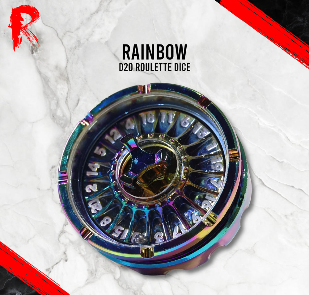 D20 Roulette Dice - Rainbow - Ronin Games Dice - DT022